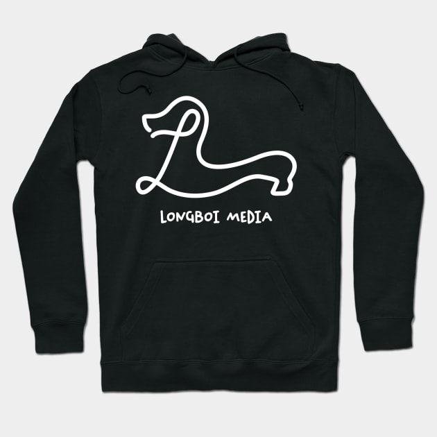 Longboi Media Logo (white) Hoodie by Aint It Scary